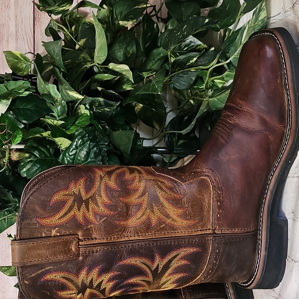 Justin Boots Driller Steel Toe Western Work Cowboy Boots 11.5 EE - Picture 5 of 12